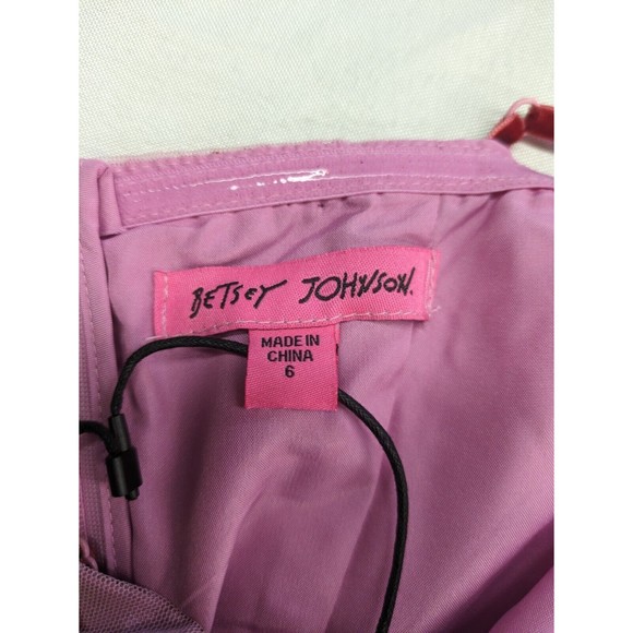 Betsey Johnson Classically Pink Glitter Heart Bustier Tulle Dress Size 6 NWT - Picture 8 of 13